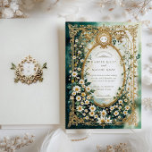 Elegante Daisy met Faux Gold Details Huwelijk Kaart