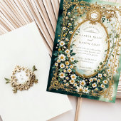 Elegante Daisy met Faux Gold Details Huwelijk Kaart