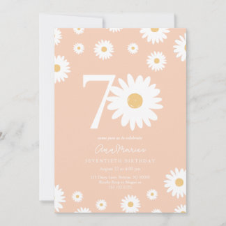 Elegante Daisy Mijlpaal Zeventigste Verjaardag Kaart