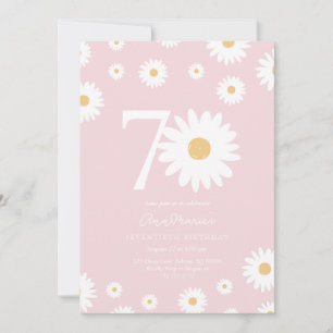 Elegante Daisy Mijlpaal Zeventigste Verjaardag Kaart