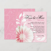 Elegante Daisy Scroll bloeit op | pioenroos Kaart (Voorkant / Achterkant)