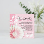 Elegante Daisy Scroll bloeit op | pioenroos Kaart (Staand voorkant)