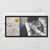 Elegante Daisy Trouwkaart Save the Date Foto Kaart (Voorkant)