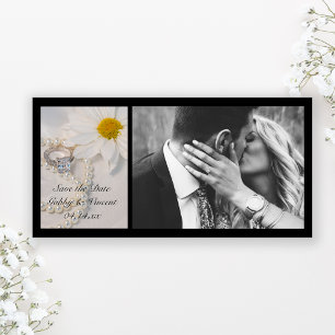 Elegante Daisy Trouwkaart Save the Date Foto Kaart