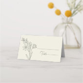 Elegante Daisy Wildflower Zwart en Wit Plaatskaartje (Voorkant)