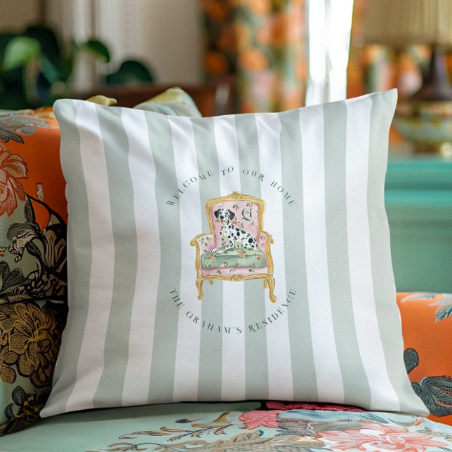 Elegante Dalmatiër | Gepersonaliseerde Monogram We Kussen (Creator heeft geüpload)