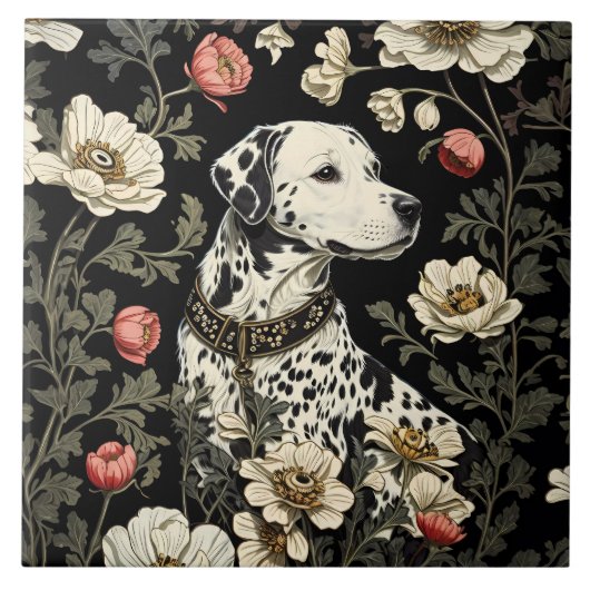 Elegante Dalmatiër William Morris geïnspireerd Tegeltje (Voorkant)