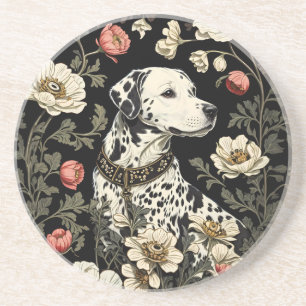 Elegante Dalmatiër William Morris geïnspireerd Zandsteen Onderzetter