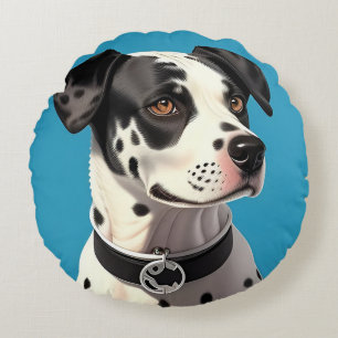 Elegante Dalmatische Hond Huisaccent voor Huisdier Rond Kussen