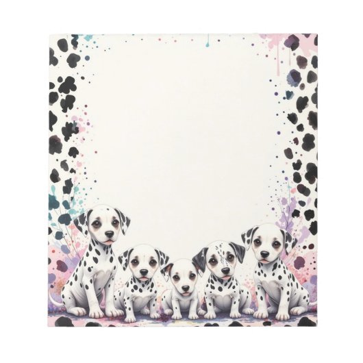 Elegante Dalmatische honden Whimsical Notitieblok (Voorkant)