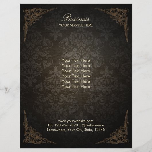 Elegante damascenering vintage brochures (Voorkant)