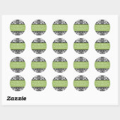 Elegante Damask Adresetiketten Ronde Sticker (Vel)