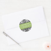 Elegante Damask Adresetiketten Ronde Sticker (Envelop)