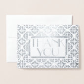 Elegante Damask Art Deco elke gelegenheid Dank u Folie Kaarten (Voorkant met envelop)