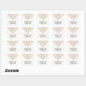 Elegante Damask Blush Roze Gouden Kant Bruids Vierkante Sticker (Vel)