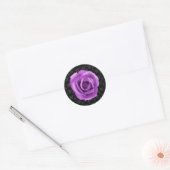 Elegante Damask en Paarse Rozen Sticker (Envelop)