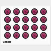 Elegante Damask en Roze Rose Sticker (Vel)