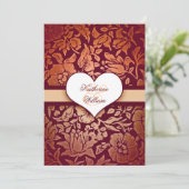 Elegante Damask Engagement Party-uitnodigingen Kaart (Staand voorkant)