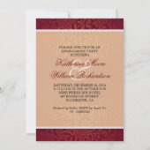 Elegante Damask Engagement Party-uitnodigingen Kaart (Achterkant)