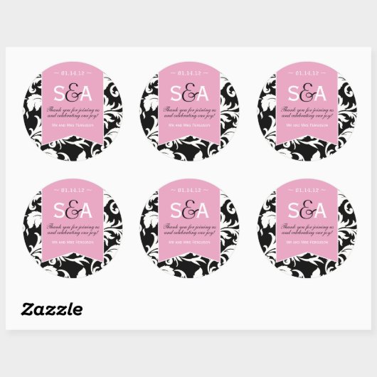 Elegante Damask Favor Stickers (Vel)