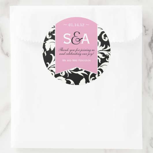 Elegante Damask Favor Stickers (Tas)