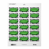 Elegante Damask Green Christmas Cookies Labels (Full Sheet)