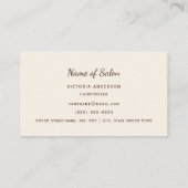 Elegante Damask kapper  Rozen schaar Visitekaartje (Achterkant)