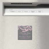 Elegante Damask Leaf Swirl Save the Date Magnet (Insitu (Vaatwasser))
