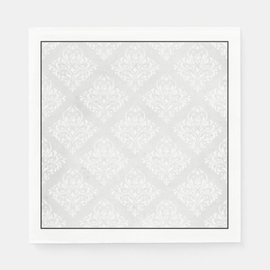 Elegante Damask minimalistische bruiloft Servet (Voorkant)