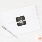 Elegante Damask Monogram Bruiloft Sticker (Envelop)