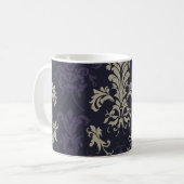 Elegante Damask Pattern Classic Floral Koffiemok (Voorkant links)