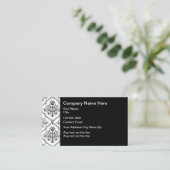 Elegante Damask Pattern Classy Visitekaartjes (Staand voorkant)