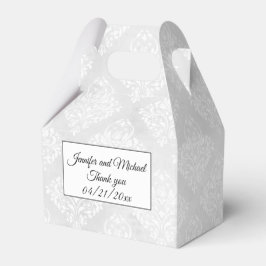 Elegante Damask Personaliseer Namen Bruiloft Bedankdoosjes