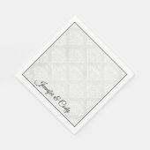 Elegante Damask Personaliseer Namen Bruiloft Servet (Hoek)