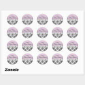 Elegante Damask Roze Baby showers Sticker (Vel)