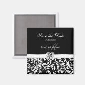 Elegante Damask 'Save the Date' Trouwmagneten Magneet (Voorkant / Achterkant)