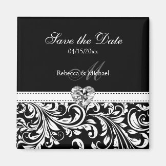 Elegante Damask 'Save the Date' Trouwmagneten Magneet