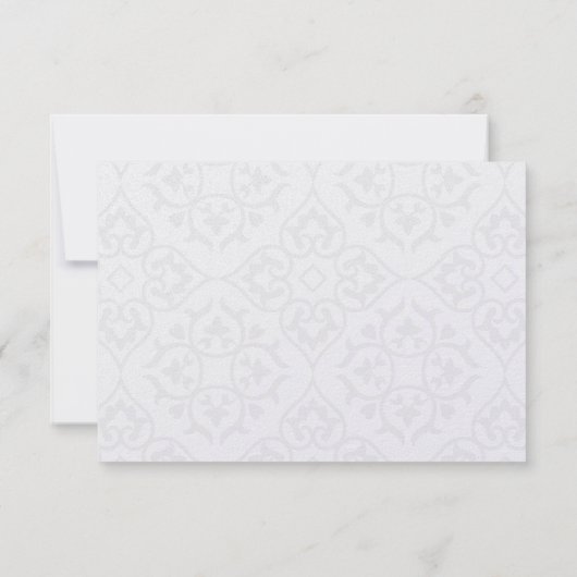 Elegante Damask Side Borders Red Trim Bedankt (Achterkant)