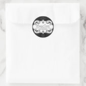 Elegante Damask Swirls Ronde Sticker (Tas)