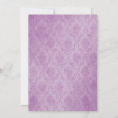 Elegante Damask Three Fotocollage | Magenta Save The Date (Achterkant)