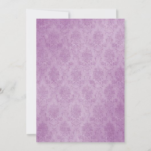 Elegante Damask Three Fotocollage | Magenta Save The Date (Achterkant)
