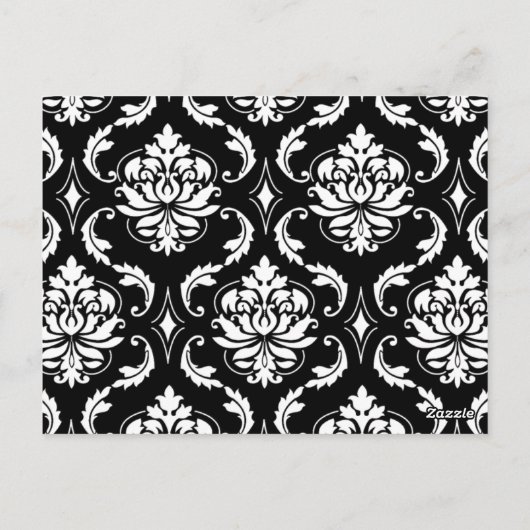 Elegante Damask Trouwtafel Namen Kaarten Devotie (Achterkant)