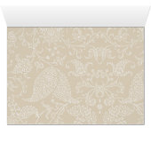 Elegante Damask Tuin Bloemen Beige Dank u kaart (Binenzijde Horizontaal (Onderkant))