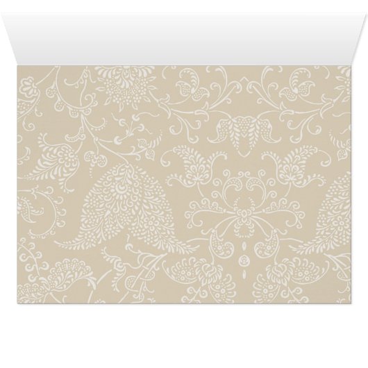 Elegante Damask Tuin Bloemen Beige Dank u kaart