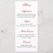 Elegante damask Wedding Menu Rack Kaart Sjabloon (Achterkant)