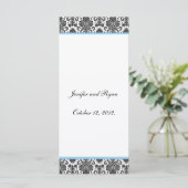 Elegante damask Wedding Menu Rack Kaart Sjabloon (Staand voorkant)