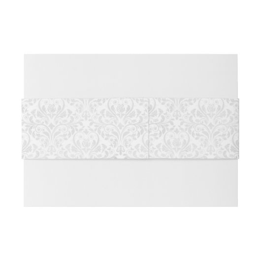 Elegante Damask Witte Bruiloft Alternate Uitnodigingen Wikkel (Achterkant Voorbeeld)