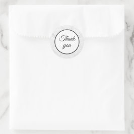 Elegante Damask Witte Bruiloft Dank u Eenvoudig Ronde Sticker
