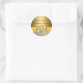 Elegante Damast 50ste Huwelijksverjaardag Sticker (Tas)