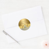 Elegante Damast 50ste Huwelijksverjaardag Sticker (Envelop)